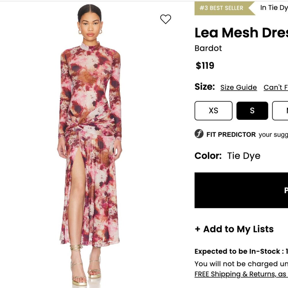 Revolve Lea Mesh Dress Bardot SMALL